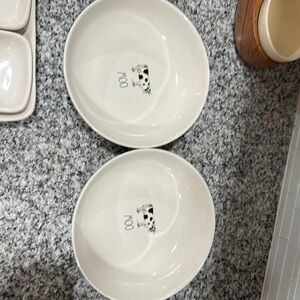Rae dunn 2 moo bowls